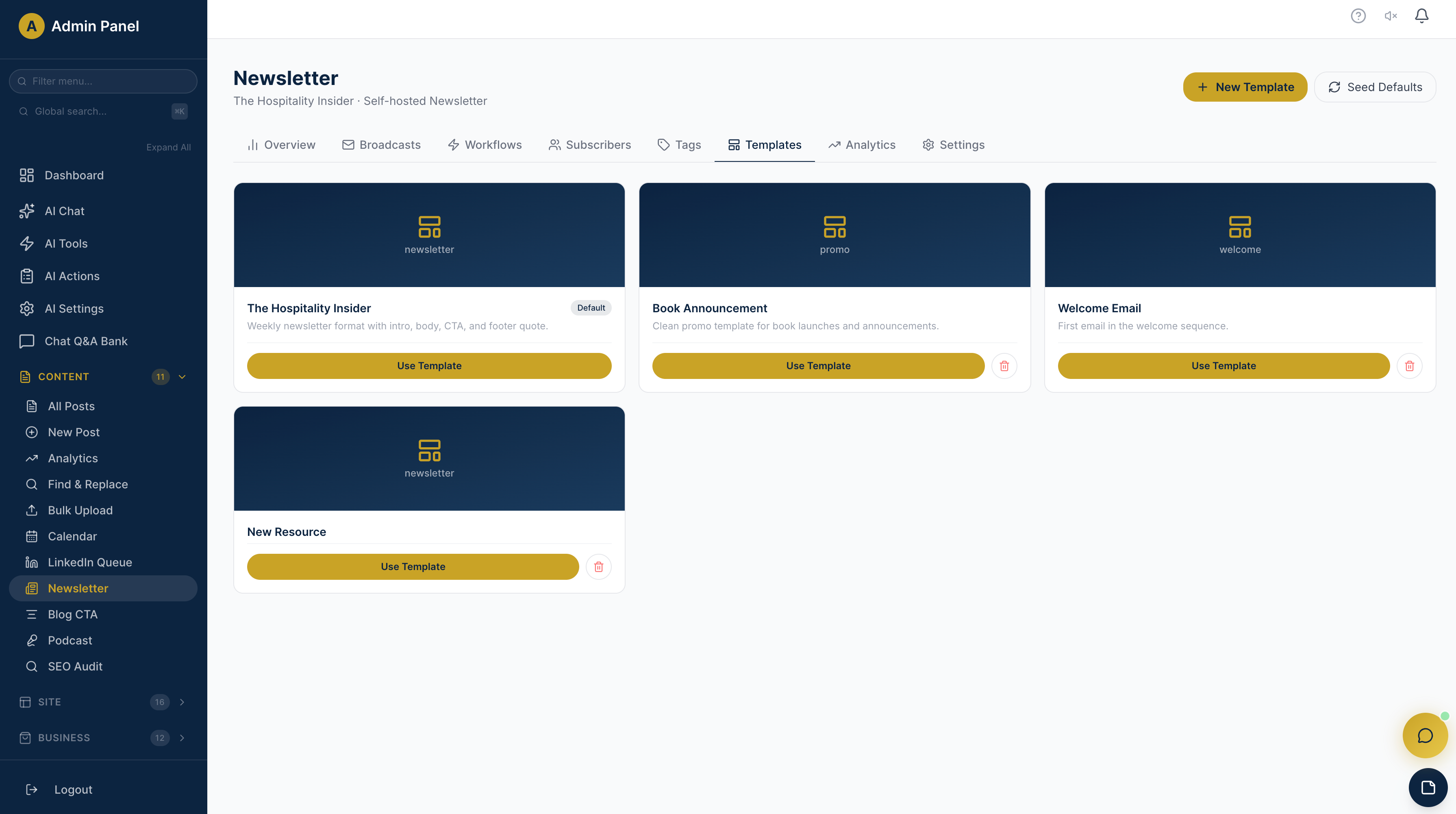 Email Marketing Engine dashboard screenshot